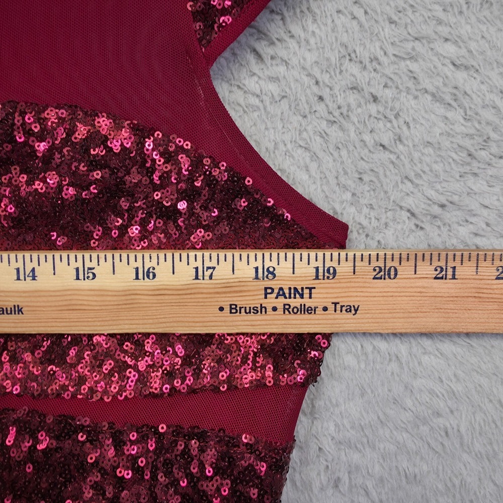 Betsey Johnson Dress Women 14 Red Sequin Y2K Vamp Glam New Year Holiday HOCO - Picture 3 of 16